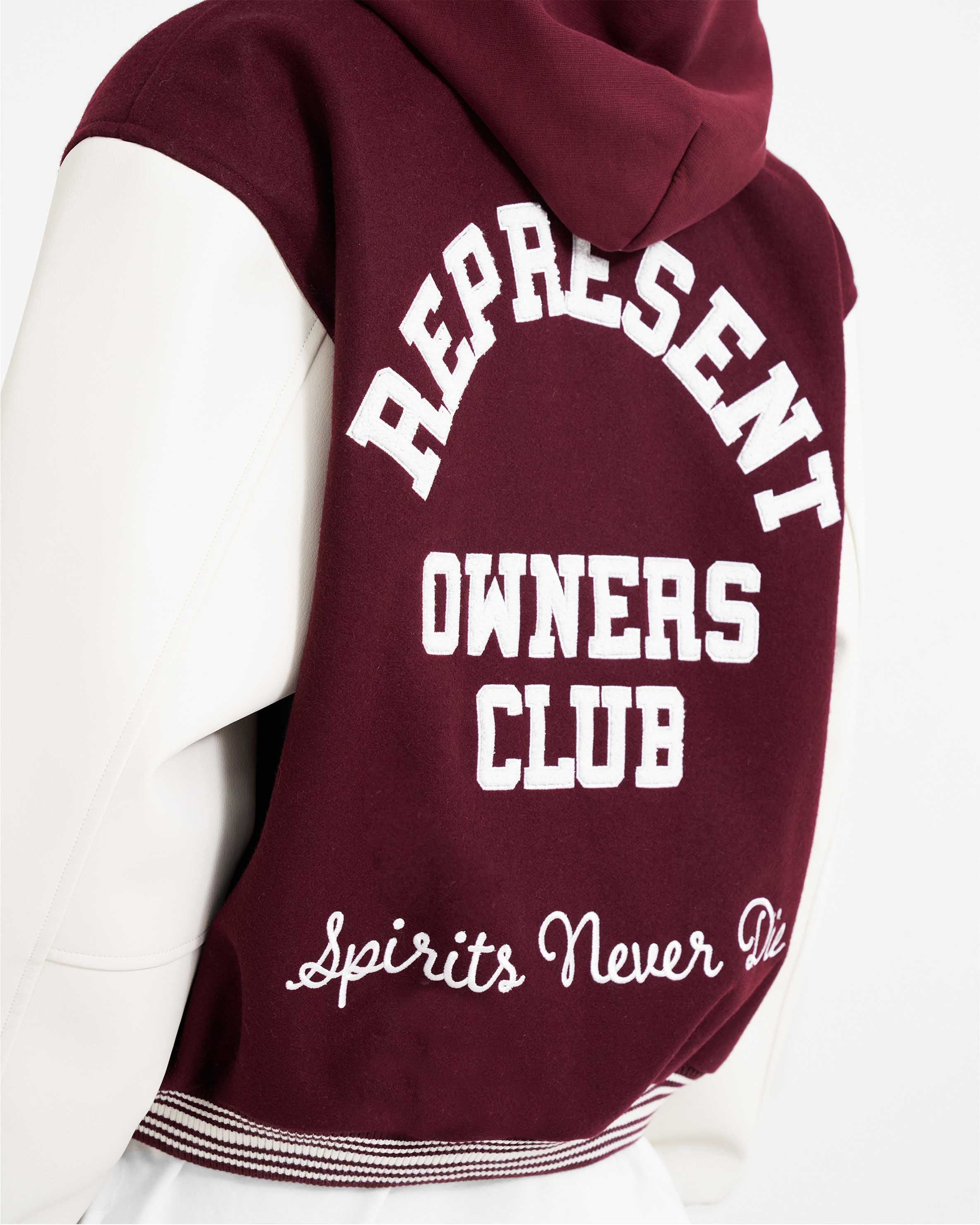 Represent Owners Club Varsity Jacket - Maroon